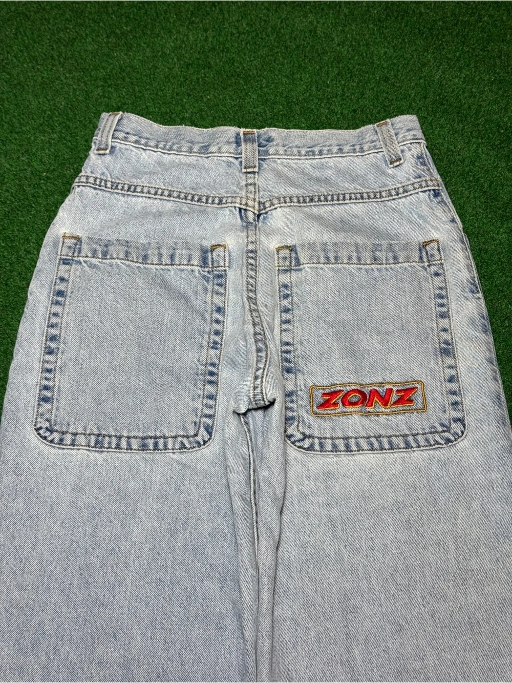 Zonz Super Baggy Jeans Vintage Boys 27x24 Husky RARE JNCO Light Wash Skater Wide